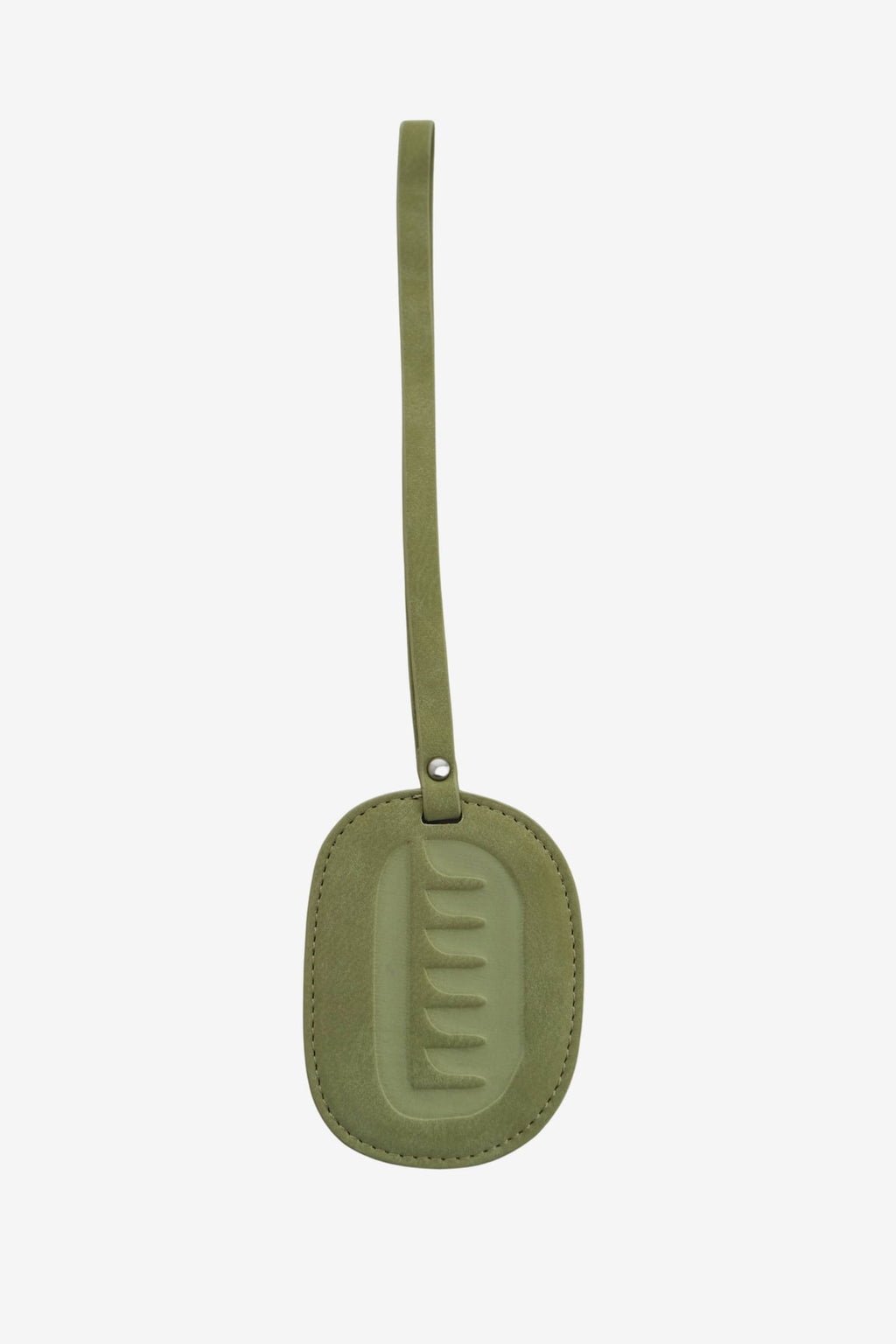 Isabelle Bag in Meadow — bag charm, back, on light grey