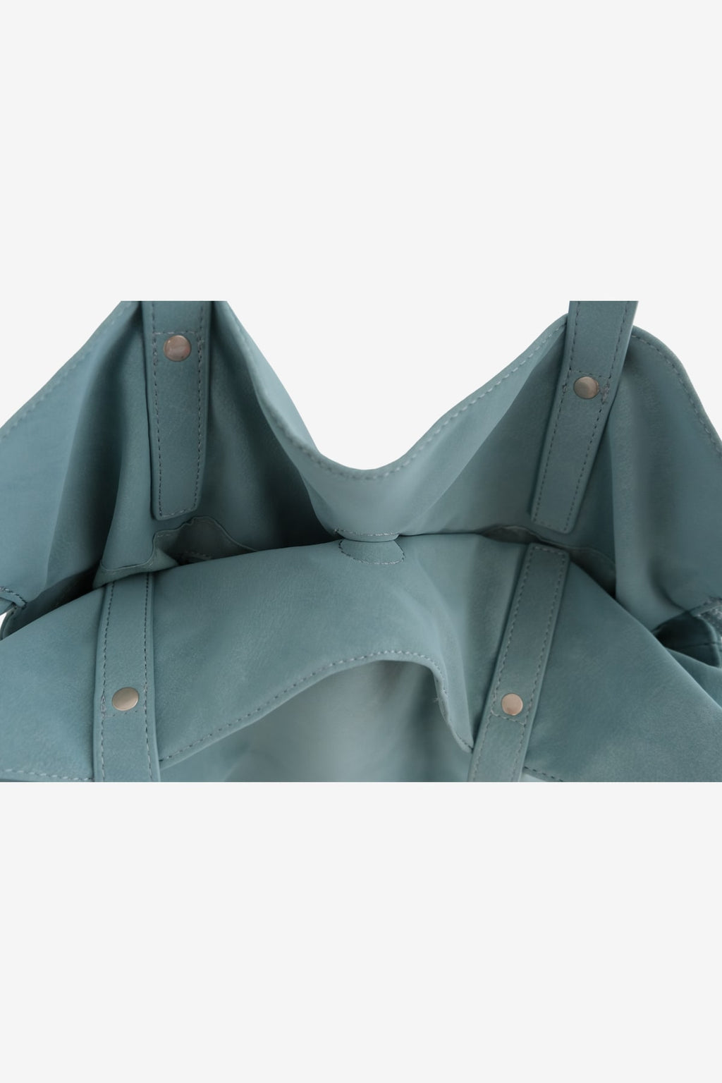 Isabelle Bag in Sky — interior, on light grey