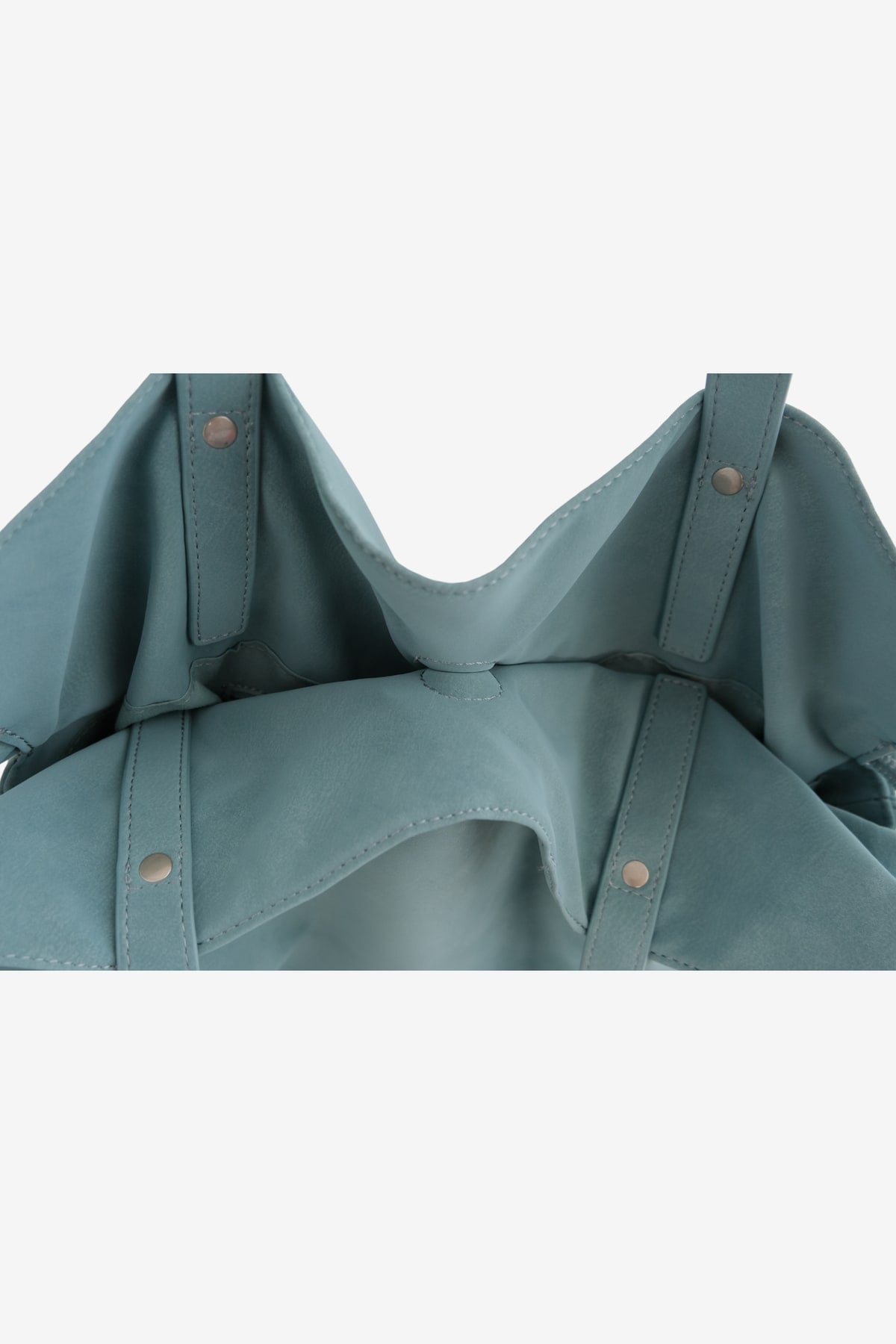Isabelle Bag in Sky — interior, on light grey