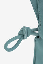 Isabelle Bag in Sky — knotted side tie, on light grey